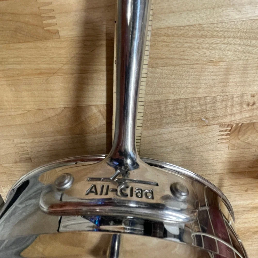 All-Clad Stainless Steel Steamer Basket Insert Perforated Riveted Handle 8in
